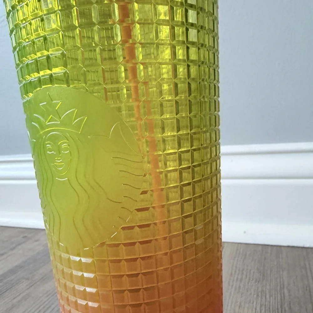 Starbucks venti matte pink and yellow tumbler